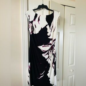 Calvin Klein Black and White Floral Dress